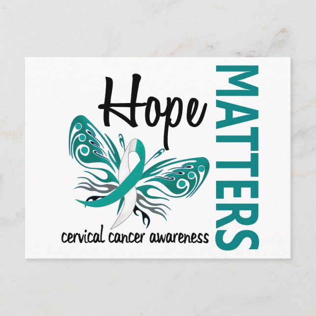 Hope Matters Butterfly Cervical Cancer Postcard (Front)