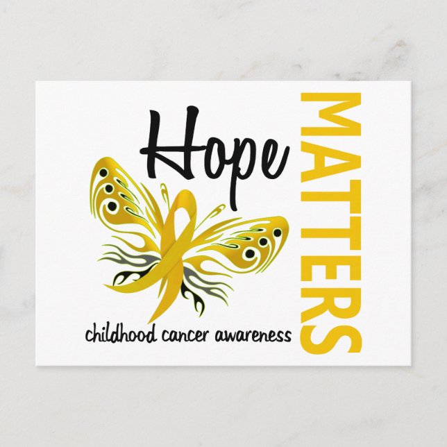 Hope Matters Butterfly Childhood Cancer Postcard (Front)