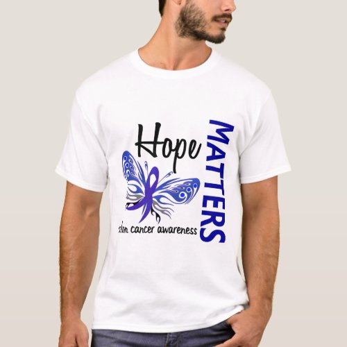 Hope Matters Butterfly Colon Cancer T_Shirt