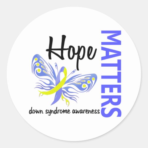 Hope Matters Butterfly Down Syndrome Classic Round Sticker