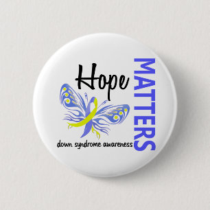 Hope Matters Butterfly Down Syndrome Pinback Button