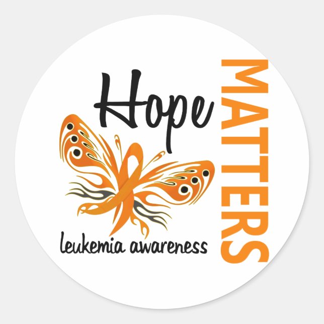 Hope Matters Butterfly Leukemia Classic Round Sticker (Front)