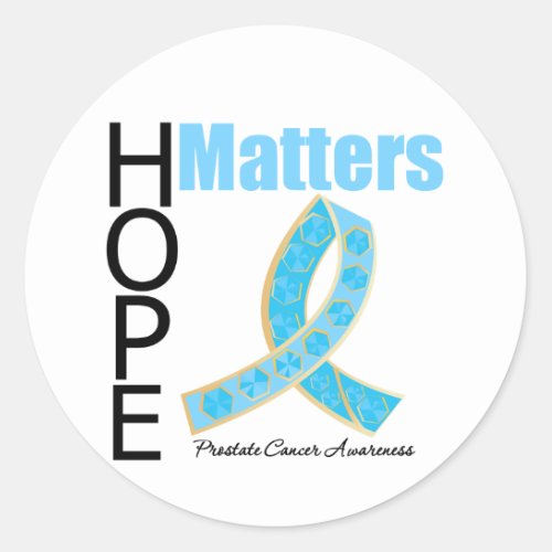 Hope Matters Prostate Cancer Jeweled Ribbon Classic Round Sticker