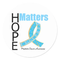 Hope Matters Prostate Cancer (Jeweled Ribbon) Classic Round Sticker