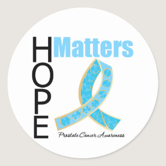 Hope Matters Prostate Cancer (Jeweled Ribbon) Classic Round Sticker
