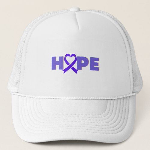 HOPEMENTAL HEALTHCANCER  MOREPURPLE AWARENESS TRUCKER HAT