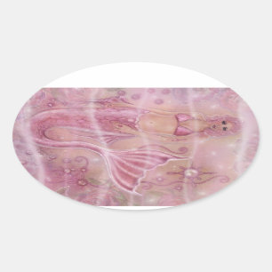 Hope Mermaid By Renee L. Lavoie Oval Sticker