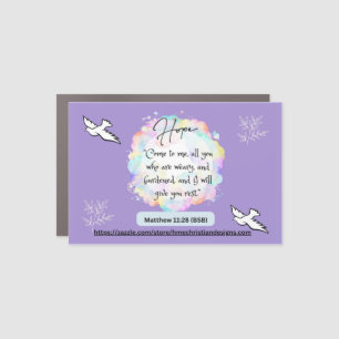Hope Message Car Magnet - Matthew 11-28
