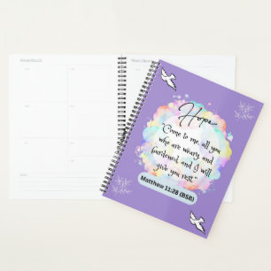 Hope Message - Matthew 11-28 - 8.5 x 11 Spiral Planner