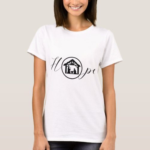 Hope Nativity Scene Christmas T_shirt