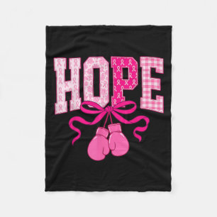 Hope Nk Ribbon Boxing Gloves Nk Breast Cancer Awar Fleece Blanket