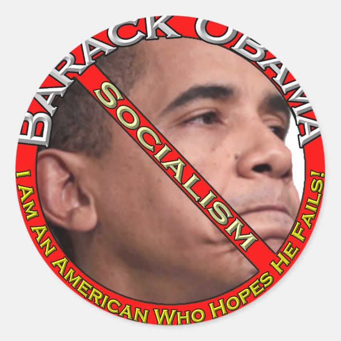 Hope Obama Fails Round Sticker