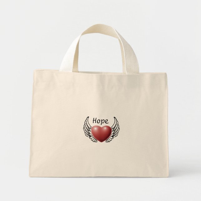 Hope on Angel Wings Tote Bag (Front)