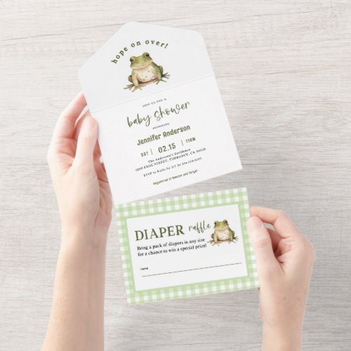 Hope On Over Frog Baby Shower All In One Invitation