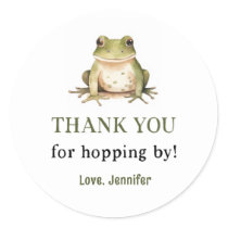 Hope On Over Frog Baby Shower Classic Round Sticker