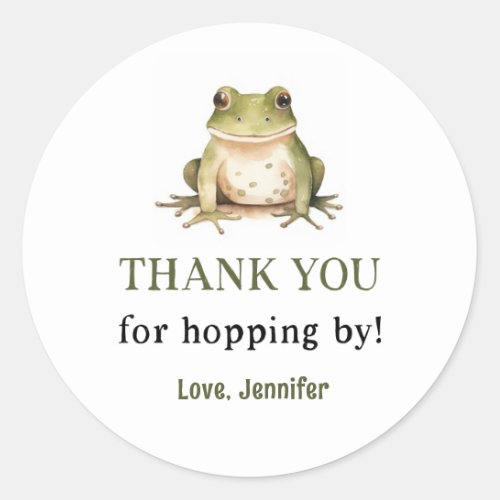 Hope On Over Frog Baby Shower Classic Round Sticker