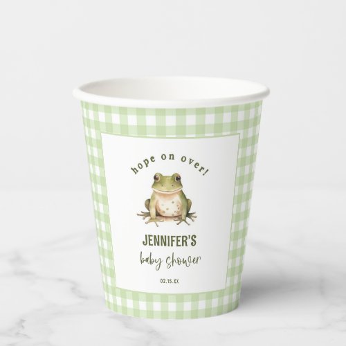 Hope On Over Frog Baby Shower Paper Cups