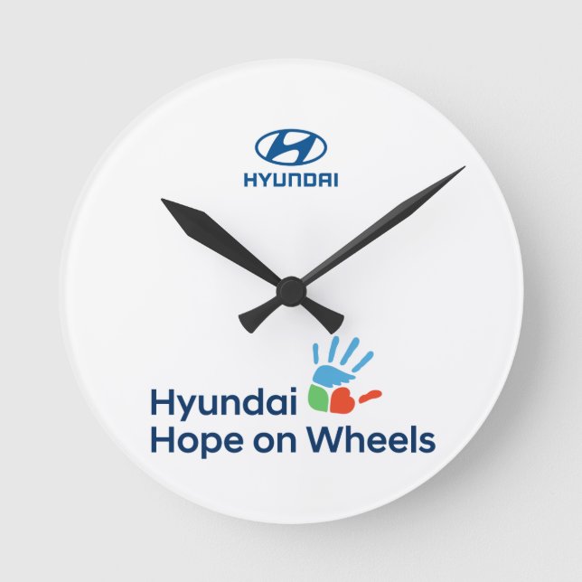 Hope On Wheels Logo T-Shirt Round Clock (Front)