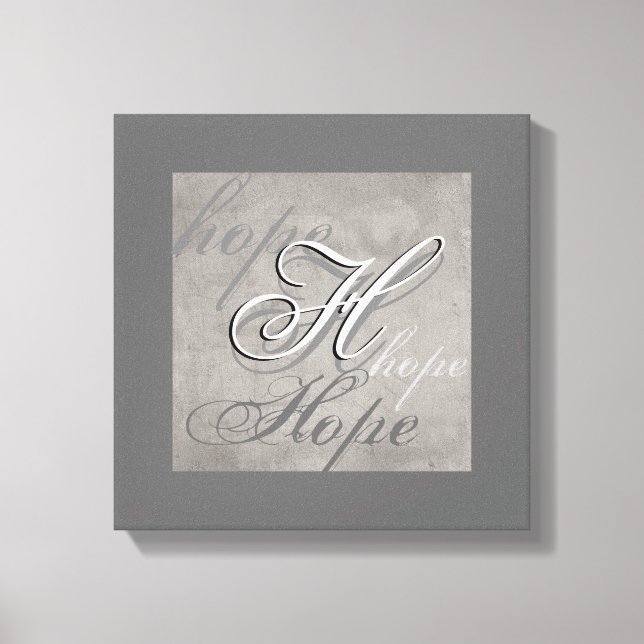 Hope on wrapped canvas wall art text design (Front)