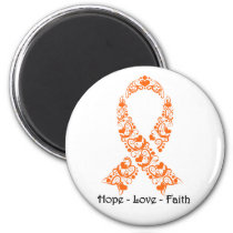 Hope Orange Awareness Ribbon Magnet