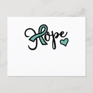 Hope Ovarian Cancer Awareness Teal Love Invitation Postcard