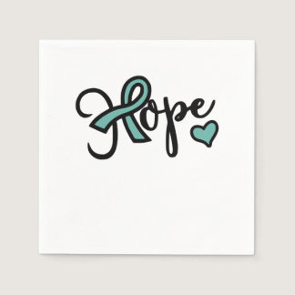 Hope Ovarian Cancer Awareness Teal Love Napkins