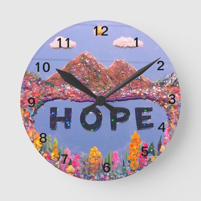 HOPE painted mirror image Wall Clock (Front)