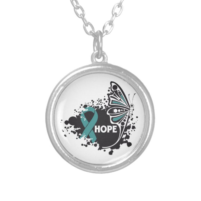 Hope PCOS Butterfly Silver Plated Necklace (Front)