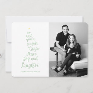 Hope Peace Joy and Laughter Holiday Photo Card