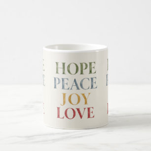 Hope Peace Joy Love Watercolor Mug