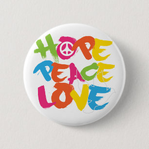 Hope Peace Love Button