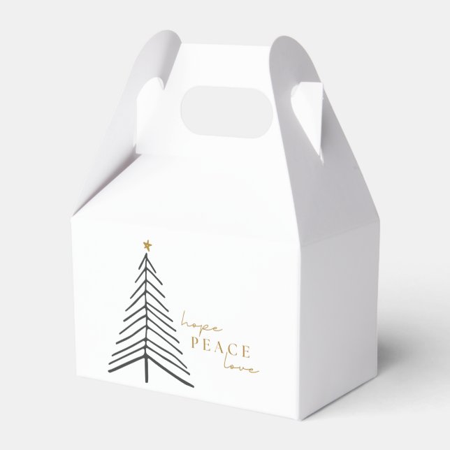 hope peace love. Christmas Holiday Favor Box (Front Side)