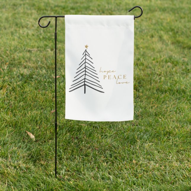 hope peace love. Christmas Holiday Garden Flag  (In SItu)
