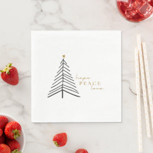 hope peace love. Christmas Holiday Paper Napkins