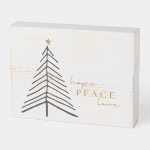 hope peace love. Christmas Holiday Wood Box Sign