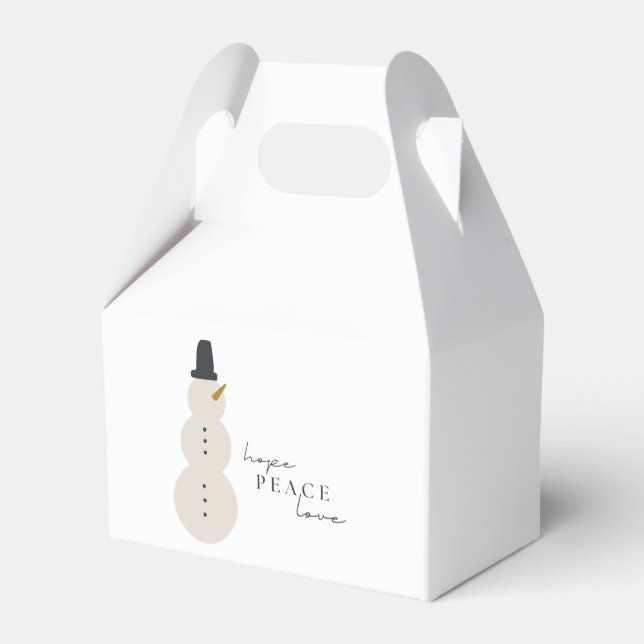 hope peace love. Christmas Snowman Favor Box (Back Side)