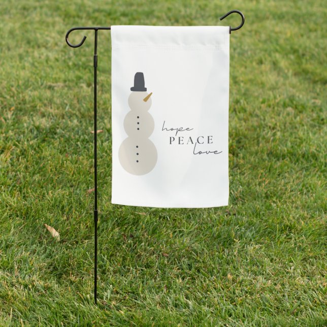 hope peace love. Christmas Snowman Garden Flag (In SItu)