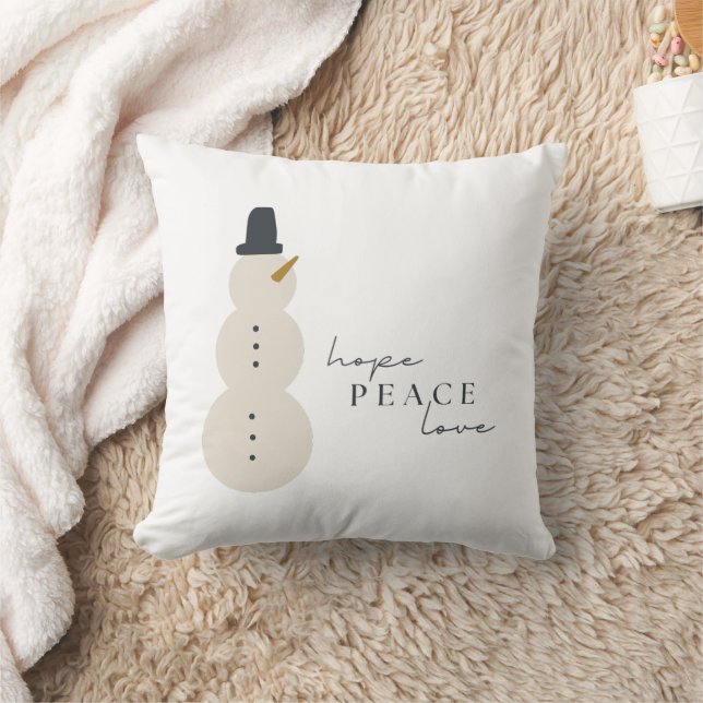 hope peace love. Christmas Snowman Throw Pillow (Blanket)