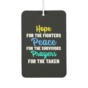 Hope Peace Prayers Cancer Awareness Ribbon Air Freshener
