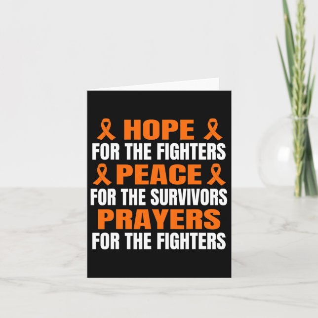 Hope Peace Prayers Leukemia Awareness  Card (Front)