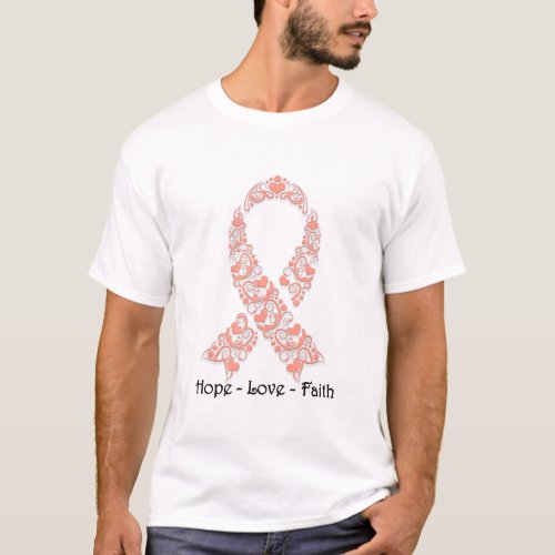 Hope Peach Awareness Ribbon T_Shirt