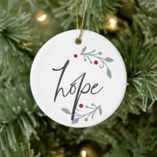 Hope Personalized Christmas Ceramic Ornament