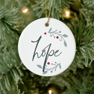 Hope Personalized Christmas Ceramic Ornament