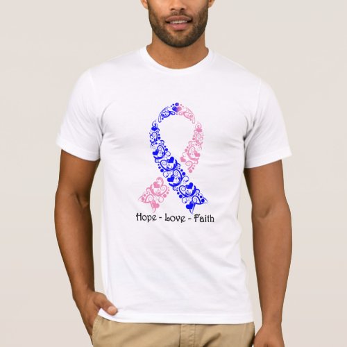 Hope Pink and Blue Awareness Ribbon T_Shirt