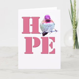 HOPE Pink Anna's Hummingbird Photo Greeting Card
