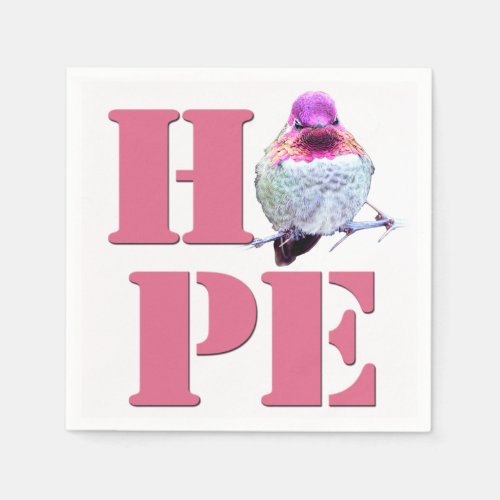 HOPE Pink Annas Hummingbird Photo Napkin