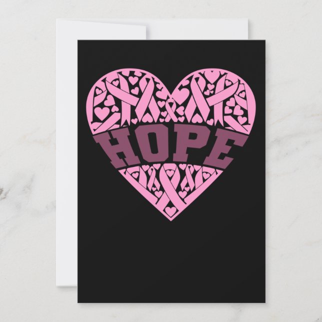 Hope Pink Heart Breast Cancer Awareness Save The Date (Front)