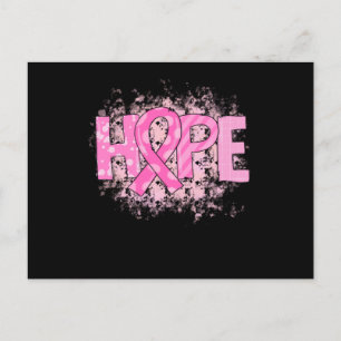 Hope Pink Ribbon Breast Cancer Awareness (3) Invitation Postcard