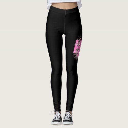 Hope Pink Ribbon Breast Cancer Awareness 3 Leggings