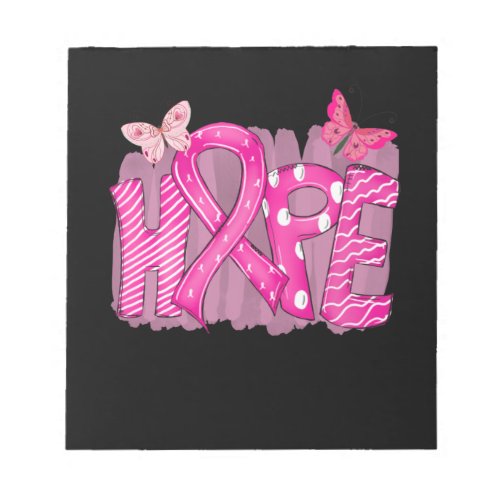 Hope Pink Ribbon Breast Cancer Awareness 4 Notepad